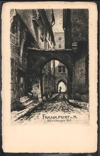 Künstler-AK Alt-Frankfurt, Nürnberger Hof