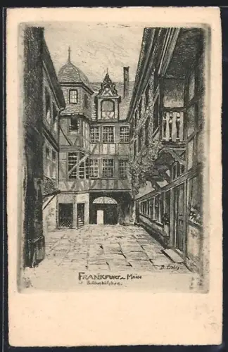 Künstler-AK Alt-Frankfurt, Römerhöfchen