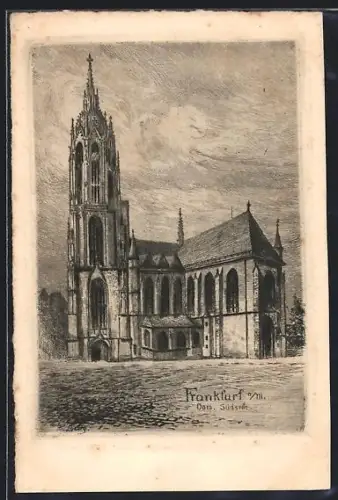 Künstler-AK Alt-Frankfurt, Dom, Südseite