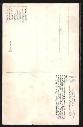 Künstler-AK Frankfurt am Main, Eschenheimer Turm