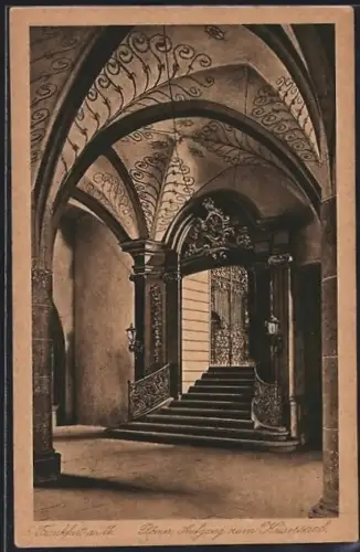 AK Alt-Frankfurt, Römer, Aufgang zum Kaisersaal