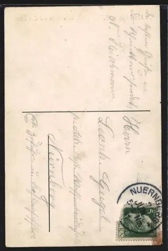 AK Alt-Frankfurt, Blick vom Main auf den Dom