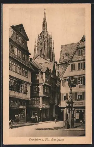 AK Alt-Frankfurt, Saalgasse, Blick auf den Dom