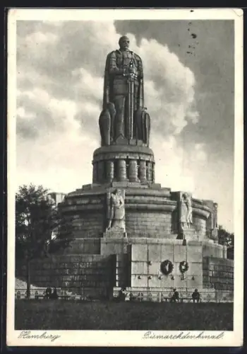 AK Hamburg-St.Pauli, Bismarckdenkmal
