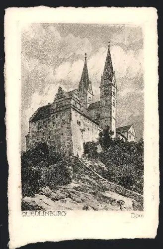Künstler-AK Quedlinburg, Der Dom