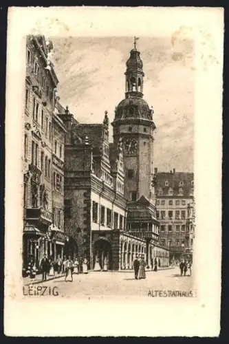 Künstler-AK Leipzig, Altes Rathaus