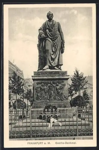 AK Frankfurt a. M., Goethe-Denkmal