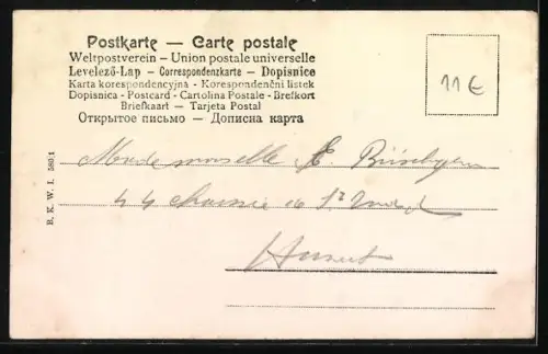 AK Mardi, Buchstabe M aus Holz, Herr stellt sich einer Dame vor