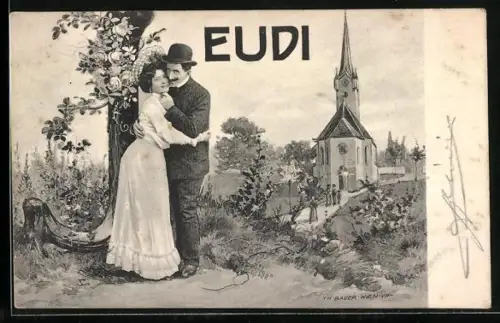 AK Allegorie zu Donnerstag mit dem Buchstaben J