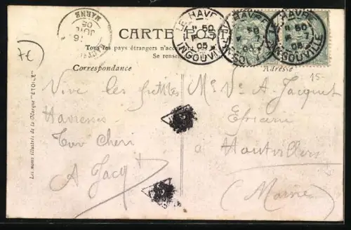 AK Le Havre, Frauen im Badeanzug mit Boot am Buchstaben L