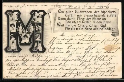 AK Frauenportraits im Buchstaben M