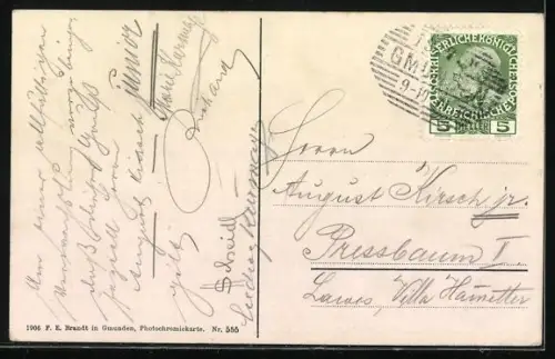 AK Traunsee, Raddampfer Gisela und Blick auf das Bergpanorama