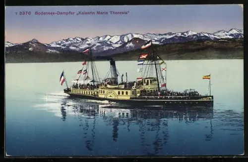 AK Bodensee-Dampfer Kaiserin Maria Theresia in Flaggengala