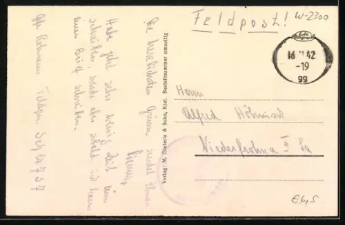 AK Kiel, An der Germaniawerft, Schiffe im Bau, Kran