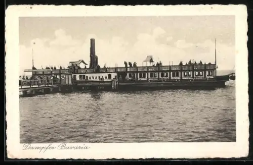 AK Passagierdampfer Bavaria auf dem Starnberger See am Landungssteg