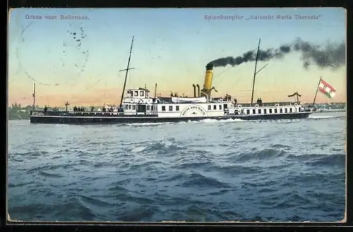 AK Salondampfer Kaiserin Maria Theresia auf dem Bodensee