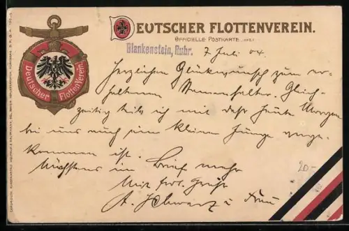 AK Emblem des Deutschen Flottenvereins