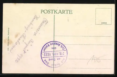 AK Turbinenschnelldampfer Kaiser vom Seebäderdienst auf hoher See