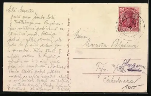 AK Trälleborg, Schwedisches Fährschiff Konung Gustav V vor der Küste