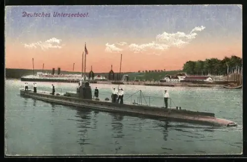 AK Deutsches U-Boot vor dem Hafen