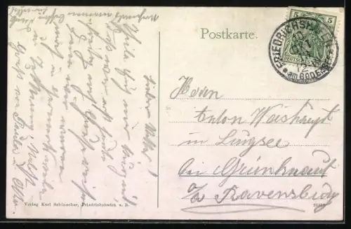 AK Friedrichshafen a. B., Dampfer Königin Charlotte bei der Hafeneinfahrt, Bodensee