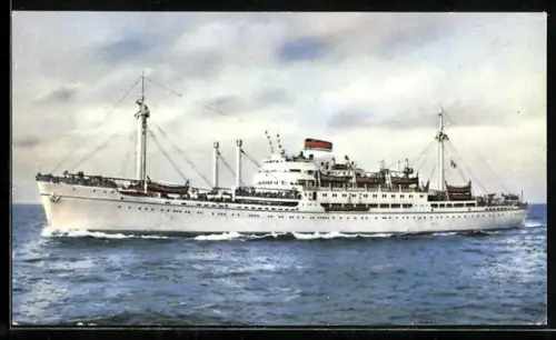 AK Passagierschiff Motorschiff Amerigo Vespucci der Reederei Italia auf hoher See