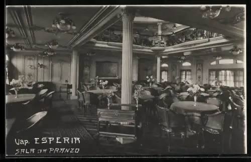 AK Italienisches Passagierschiff Esperia, Speisesaal