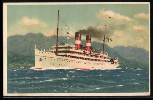 Künstler-AK Passagierschiff Stella d`Italia in voller Fahrt