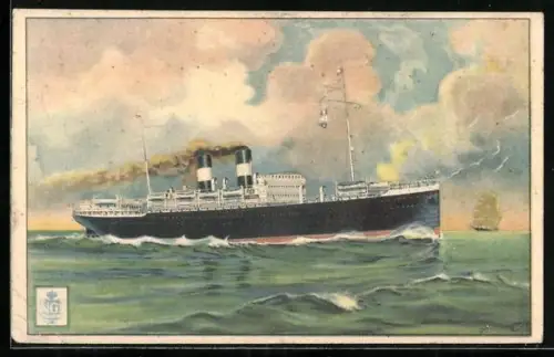 Künstler-AK Passagierschiff Napoli in voller Fahrt