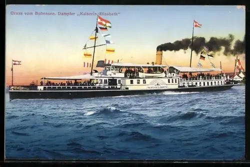 AK Dampfer Kaiserin Elisabeth auf dem Bodensee