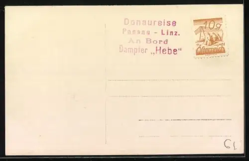 AK Dampfer Hebe auf der Donau auf Fahrt von Passau nach Linz