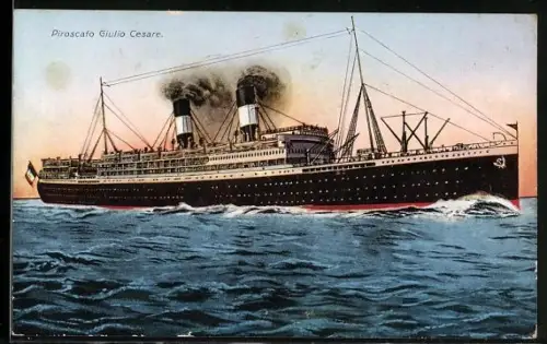 AK Italienisches Passagierschiff Giulio Cesare in voller Fahrt