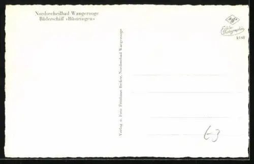 AK Wangerooge, Bäderschiff Rüstringen in Fahrt, Passagierschiff