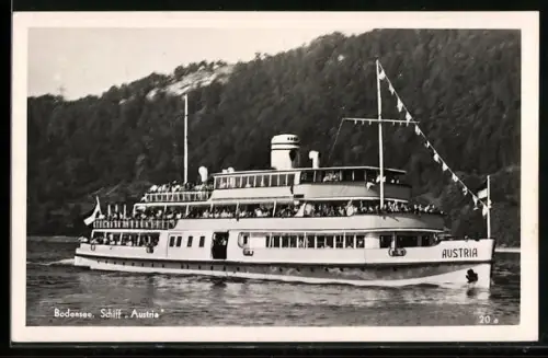 AK Österreischisches Passagierschiff Austria auf dem Bodensee