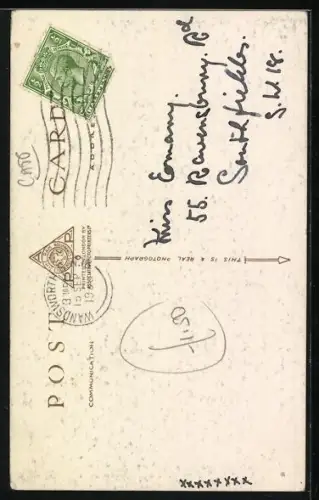 AK Kleine Katze, bei Mondschein auf einem Zaun sitzend