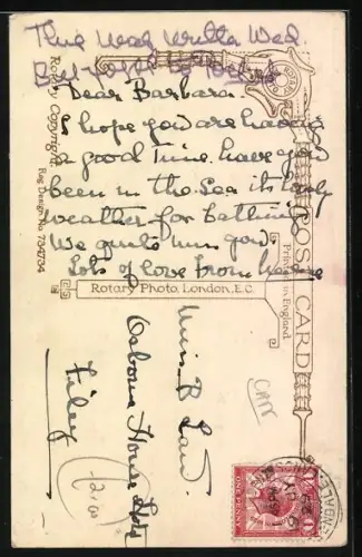 AK Drei Katzenkinder mit Blumenhockern