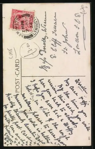 AK Weisse Katze auf einem Polster