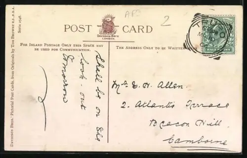 Künstler-AK Tom Browne: Fusspallspieler schimpft mit dem Schiedsrichter