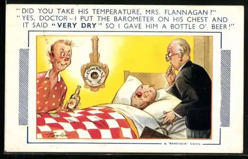 Künstler-AK Arnold Taylor: Arzt besucht ein älteres Ehepaar