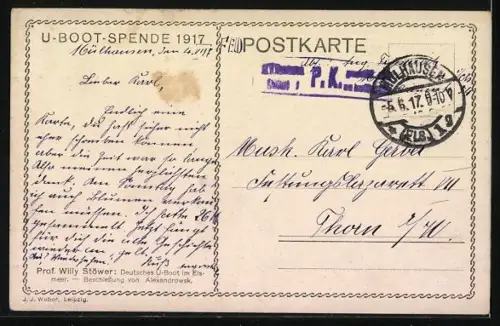 Künstler-AK Stoewer: Beschiessung von Alexandrowsk durch Deutsches U-Boot im Eismeer