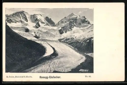 AK Rosegg-Gletscher, Panorama mit Hütten