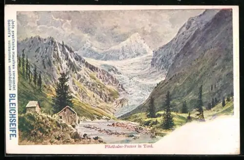 Künstler-AK Pitztal, Pitztaler Ferner, Blick zum Gletscher