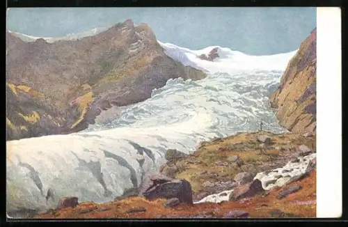 Künstler-AK der Karlinger Gletscher mit Kapruner Thörl