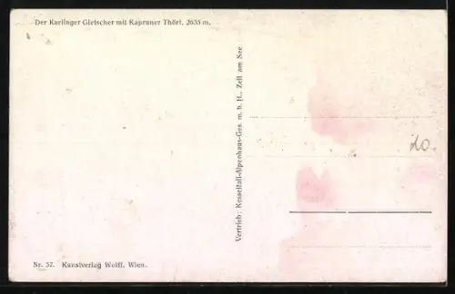 Künstler-AK der Karlinger Gletscher mit Kapruner Thörl