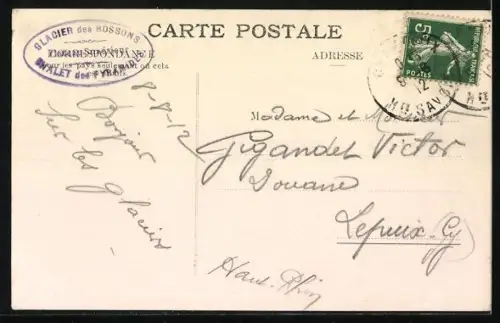 AK Glacier de Bossons /Chamonix, Vue prise du Grand Plateau