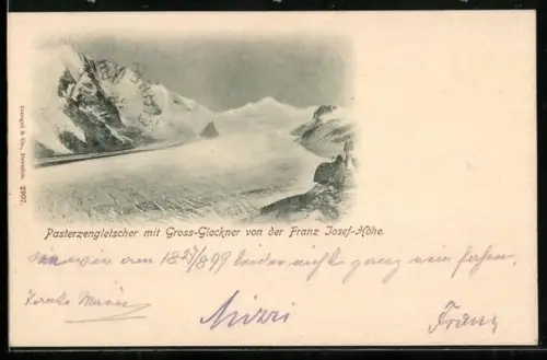 AK Pasterzengletscher mit Gross-Glockner von der Franz-Josef-Höhe