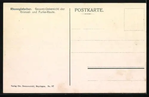 AK Rhonegletscher, Gesamtansicht der Grimsel- und Furka-Route