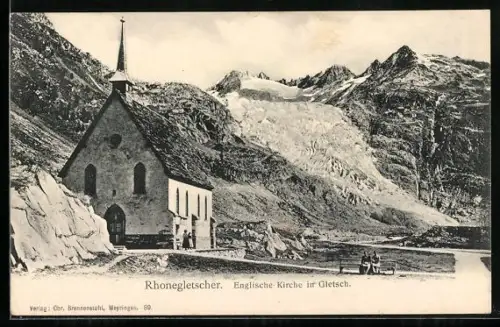 AK Rhonegletscher, Englische Kirche in Gletsch
