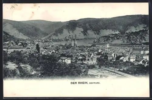 AK Boppard /Rhein, Totalansicht aus der Vogelschau