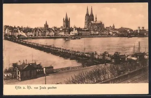 AK Köln a. Rh., Teilansicht von Deutz gesehen